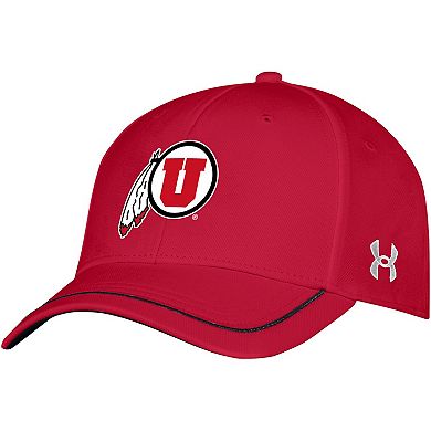 Men's Under Armour Red Utah Utes Iso-Chill Blitzing Accent Flex Hat