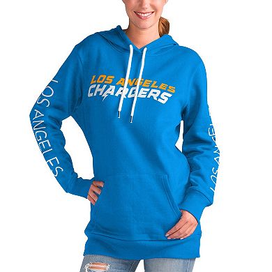 Women's G-III 4Her by Carl Banks Powder Blue Los Angeles Chargers Extra Inning Pullover Hoodie