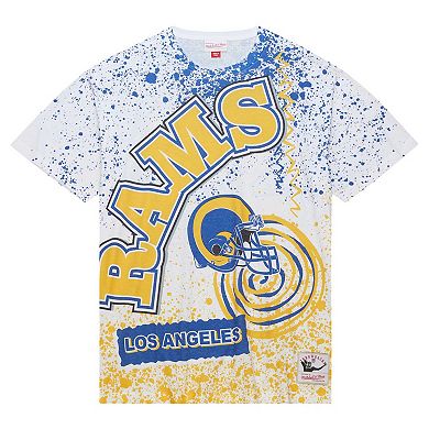Men's Mitchell & Ness White Los Angeles Rams Team Burst Sublimated T-Shirt