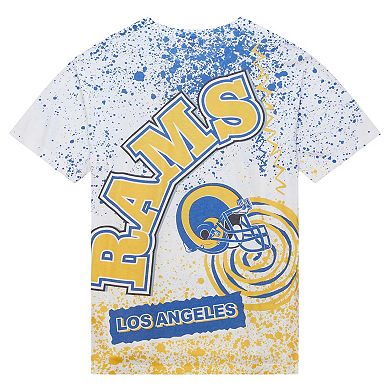 Men's Mitchell & Ness White Los Angeles Rams Team Burst Sublimated T-Shirt