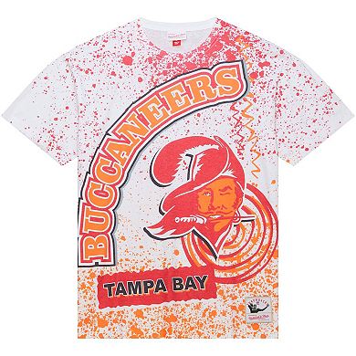 Men's Mitchell & Ness White Tampa Bay Buccaneers Team Burst Sublimated T-Shirt