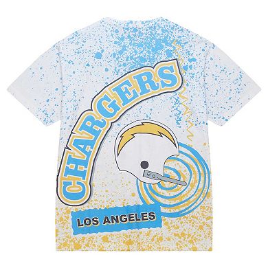 Men's Mitchell & Ness White Los Angeles Chargers Team Burst Sublimated T-Shirt