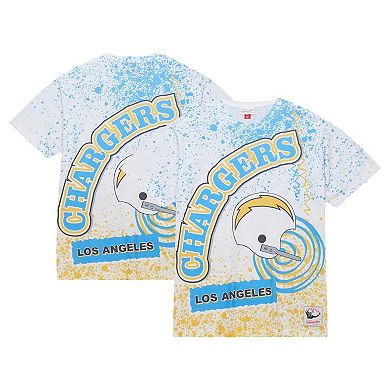 Men's Mitchell & Ness White Los Angeles Chargers Team Burst Sublimated T-Shirt
