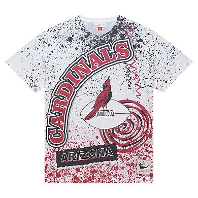 Men's Mitchell & Ness White Arizona Cardinals Team Burst Sublimated T-Shirt