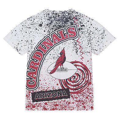 Men's Mitchell & Ness White Arizona Cardinals Team Burst Sublimated T-Shirt