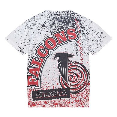 Men's Mitchell & Ness White Atlanta Falcons Team Burst Sublimated T-Shirt