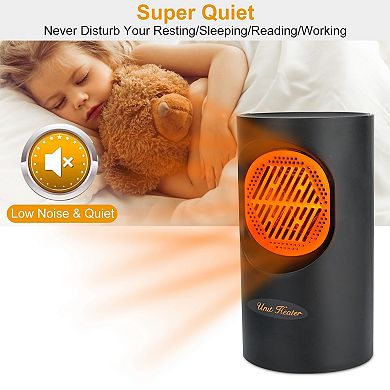 Portable Electric Heater, 4.53x4.53x8.27'', 300w, 2s Fast Warming Up