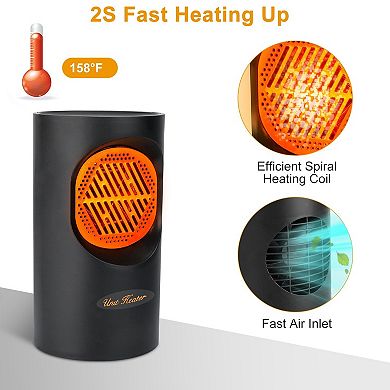 Portable Electric Heater, 4.53x4.53x8.27'', 300w, 2s Fast Warming Up