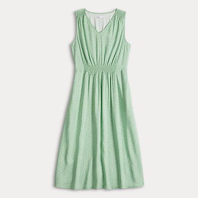 Women's Croft & Barrow® Smocked Waist Midi Dress