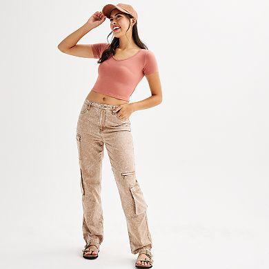 Juniors' Tinseltown Relaxed Straight Cargo Pants