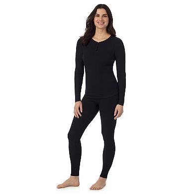 Women's Cuddl Duds® Softwear with Stretch Rib Long Sleeve Crewneck Henley Top