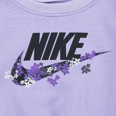 Girls 4-6x Nike Floral Pullover Sweatshirt & Dri-FIT Skort 2-piece Set