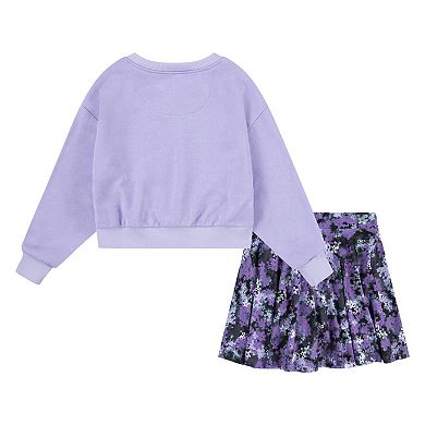 Girls 4-6x Nike Floral Pullover Sweatshirt & Dri-FIT Skort 2-piece Set