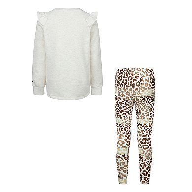 Girls 4-6x Nike Sweatshirt & Cheetah Printed Leggings 2-piece Set