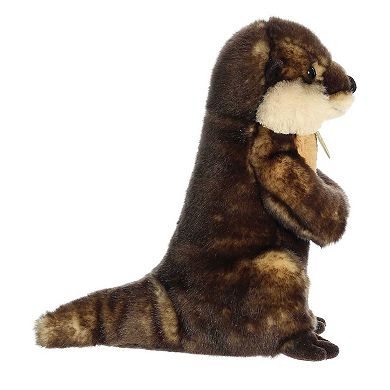 Aurora Medium Brown Miyoni Tots Sitting Pretty 10" River Otter Adorable Stuffed Animal