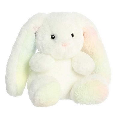 Aurora Small White Spring 8" Rainbow Bunny Vibrant Stuffed Animal