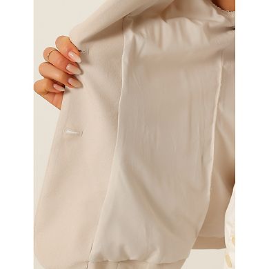 Cotton Linen Blazer For Women's Office Business Short Sleeve Notched Lapel Blazer Jacket