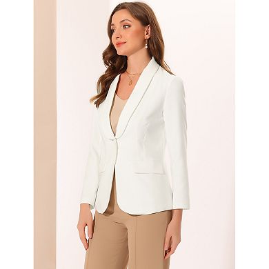 Blazer For Women's Shawl Lapel Long Sleeve Pockets Work Office Jacket Blazers