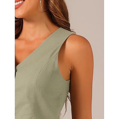 Vest Waistcoat For Women Fashion Sleeveless Button Down V Neck Crop Top Summer Vest