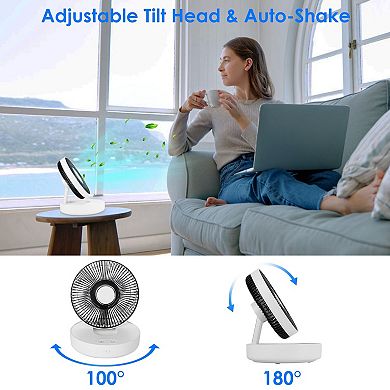Rechargeable Led Desk Fan Foldable Wall Mounted Fan With Magnetic Remote