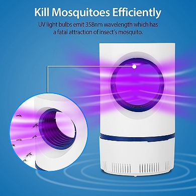 Electric Mosquito Trap - White - Mosquito Killer Lamp With Usb Power Supply, Portable Fruit Fly Trap