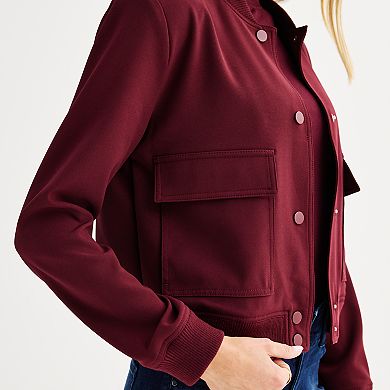 Women's Nine West Patch Pocket Bomber Jacket