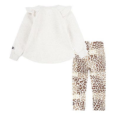 Baby & Toddler Girls Nike Long Sleeve Top & Cheetah Print Leggings Set