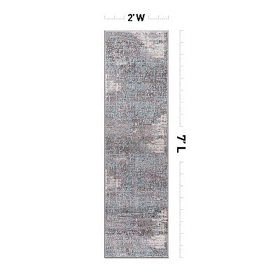 World Rug Gallery Distressed Abstract Design Area Rug