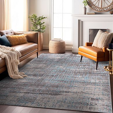 World Rug Gallery Distressed Abstract Design Area Rug