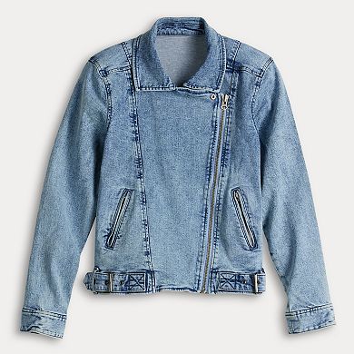 Women's Simply Vera Vera Wang Denim Moto Jean Jacket