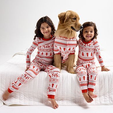 Kids 4-14 Jammies For Your Families?? Candy Cane Fairisle Top & Bottoms Pajama Set