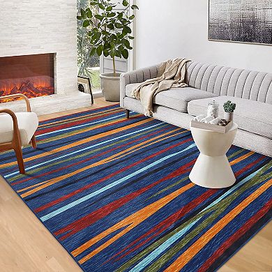 Glowsol Indoor Modern Soft Throw Carpet Machine Washable Area Rug