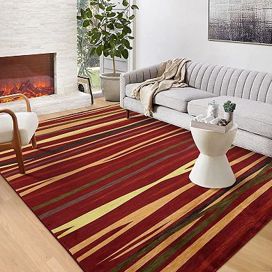 Glowsol Indoor Modern Soft Throw Carpet Machine Washable Area Rug