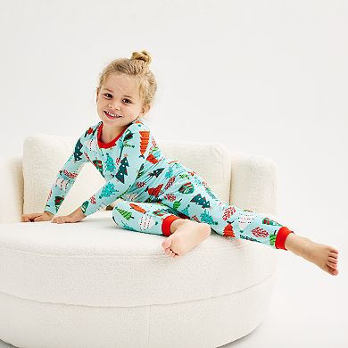 Kids 4-14 Jammies For Your Families?? Trees Top & Bottoms Pajama Set