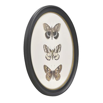 Belle Maison Oval Resin Butterfly Framed Wall Art