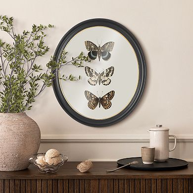 Belle Maison Oval Resin Butterfly Framed Wall Art