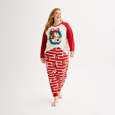 Plus Size Jammies For Your Families® Rudolph The Red-Nosed Reindeer Pajama Top & Pajama Bottoms Set