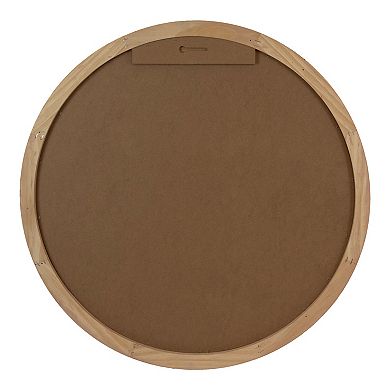 26-inch Round Distressed Wood Mirror