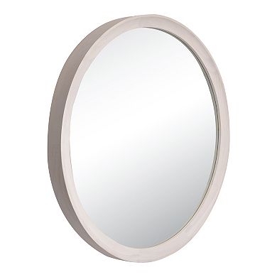 26-inch Round Distressed Wood Mirror