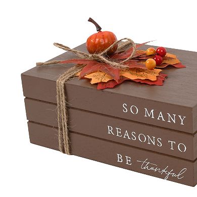 Thankful Bookstack Table Decor