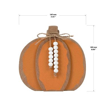 Wood Layered Chunky Pumpkin Sitter Table Decor