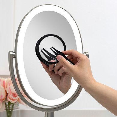 Zadro Compact Mirror With Magnification (12X) & Lighted Tweezers