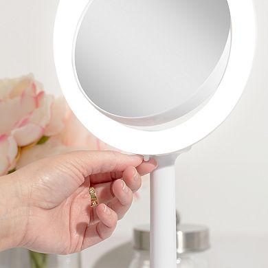 Zadro Hudson Suction Cup Lighted Makeup Mirror with Magnification