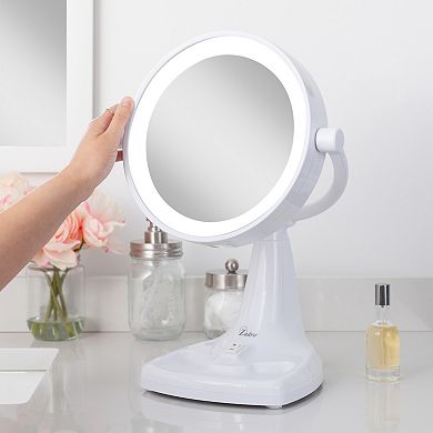 Zadro Max Bright Lighted Makeup Mirror with Magnification & Storage Tray