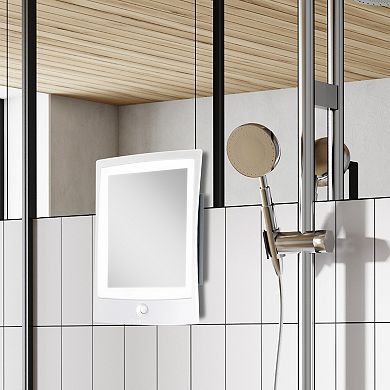 Zadro Fogless Lighted Shower Mirror with Mount & Rechargeable Battery