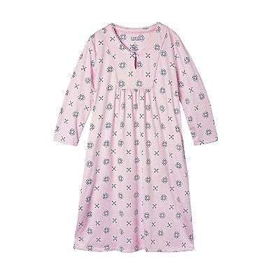 Plus Size Croft & Barrow 3/4-Sleeve Button Neck Pajama Gown