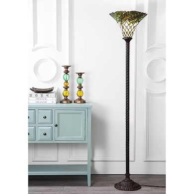 Botanical Tiffany Style Torchiere Led Floor Lamp