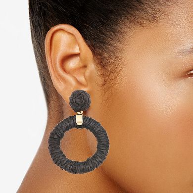 Sonoma Goods For Life® Raffia Circle Dangle Earrings