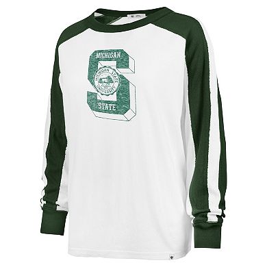 Women's '47 White Michigan State Spartans Premier Caribou Raglan Long Sleeve T-Shirt