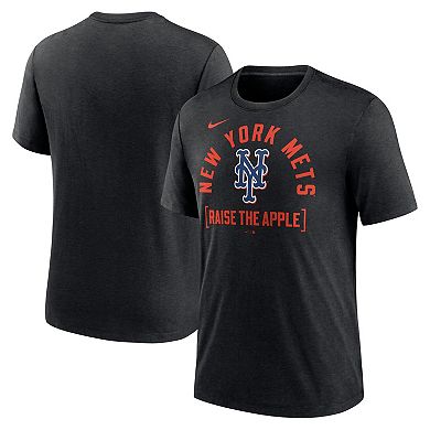 Men's Nike Heather Black New York Mets Swing Big Tri-Blend T-Shirt